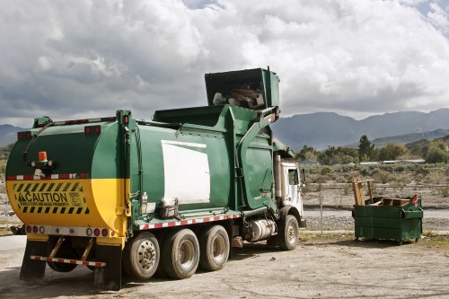 Crew preparing to remove commercial waste from a shop